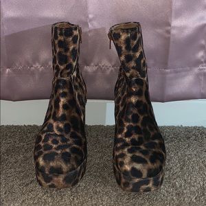 Urban Outfitters Cheetah Print Platform Booties